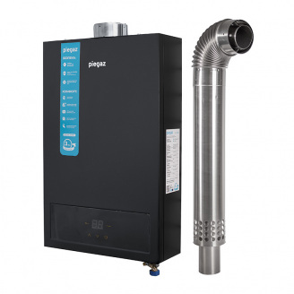 Колонка газова турбована Piegaz Hermes A Turbo Black 55х35х14 см Чорний