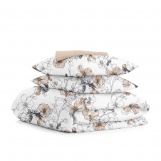 Сімейний комплект постільної білизни EXOTIC FLOWERS CS2 COSAS Бежевий 2х160х220 см