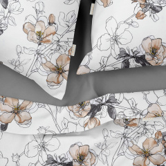 Семейный комплект постельного белья PASTEL FLOWERS COSAS Бежевый 2х160х220 см Каменка-Днепровская