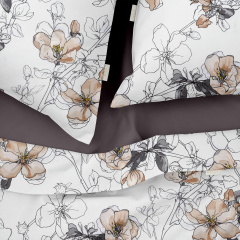 Полуторное постельное белье PASTEL FLOWERS CS1 COSAS Бежевый 160х220 см Кушугум