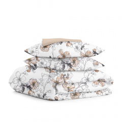 Сімейний комплект постільної білизни EXOTIC FLOWERS CS2 COSAS Бежевий 2х160х220 см Київ