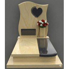 Пам'ятник елітний світлий камінь у європейському стилі "серце"