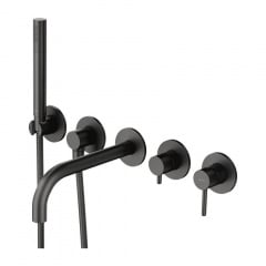 Змішувач для ванни Omnires Y на 5 отворів graphite (Y1237/1GR) Дубно