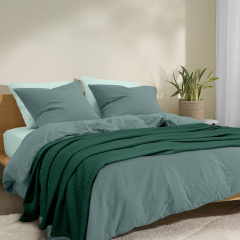 Плед покрывало косичка COSAS Eucalyptus Knitted Braid 230х240 см Зеленый Обухов