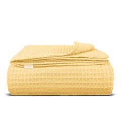 Плед покрывало вафельное COSAS Summer Greek Waffle 200х220 см Желтый Киев