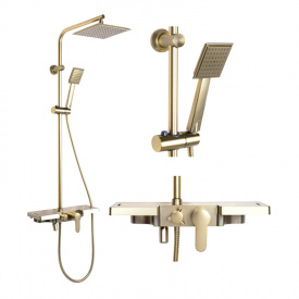 Душовий гарнітур Rea Bravo матове золото (REA-P4121)