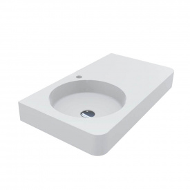 Умивальник Miraggio Loop 800 L, miramarble, білий глянцевий