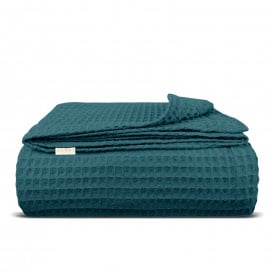 Плед покрывало вафельное COSAS Ocean Greek Waffle 200х220 см Зеленый