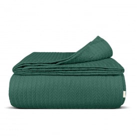 Плед покрывало косичка COSAS Eucalyptus Knitted Braid 110х140 см Зеленый