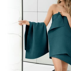 Полотенце вафельное COSAS Ocean Greek Waffle 55x100 см Изумрудный Орехов