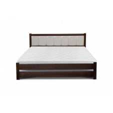 Двоспальне ліжко Еріка 180х200 см дерев'яне темний горіх