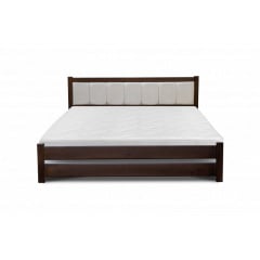 Двоспальне ліжко Еріка 180х200 см дерев'яне темний горіх Ізюм