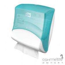 Настенный Дозатор для протирочных материалов в салфетках Tork 654000 бело-голубой