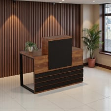 Стійка адміністратора Tobi Sho Ресепшн/5 центральна для офісу, салону, 1400х636х1090 Фаєрвуд/Чорний