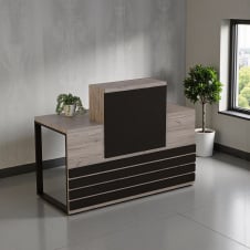 Стійка адміністратора Tobi Sho Ресепшн/5 центральна для офісу, салону, 1400х636х1090 Хортиця/Чорний