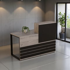 Стійка адміністратора Tobi Sho Ресепшн/5 лівостороння для офісу, салону, 1600х636х1090 Хортиця/Чорний Київ