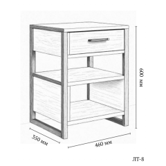 Тумба для передпокою Tobi Sho Степ ЛТ-8 у стилі Лофт з шухлядою, 460х350х600 мм Хортиця Київ