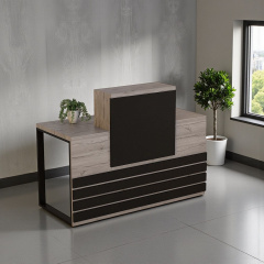 Стойка администратора Tobi Sho Ресепшн/5 центральная для офиса, салона, 1400х636х1090 Хортица/Черный Киев