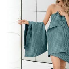 Полотенце вафельное COSAS Olympic Greek Waffle 45x90 см Бирюзовый Лозовая