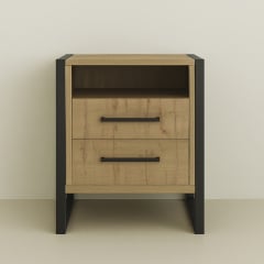 Тумба для передпокою Tobi Sho Фрейм ЛТ-7 у стилі Лофт з двома шухлядами, 460х350х600 мм Дуб аппалачі Первомайськ