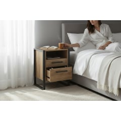 Тумба для передпокою Tobi Sho Фрейм ЛТ-7 у стилі Лофт з двома шухлядами, 460х350х600 мм Дуб аппалачі Первомайськ