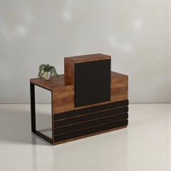 Стойка администратора Tobi Sho Ресепшн/5 центральная для офиса, салона, 1200х636х1090 Файервуд/Черный Киев