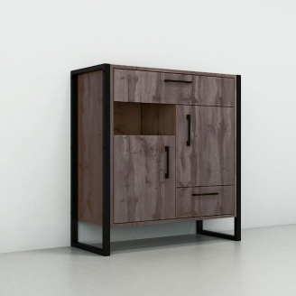 Тумба для прихожей Tobi Sho Формикс ЛТ-12 в стиле Лофт с ящиками и дверцами, 860х350х900 мм Хортица