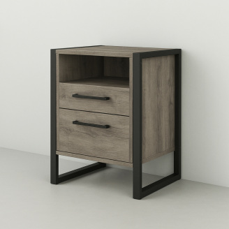 Тумба для прихожей Tobi Sho Фрейм ЛТ-7 в стиле Лофт с двумя ящиками, 460х350х600 мм Хортица
