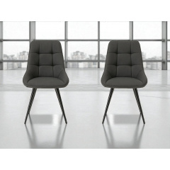 Стілець обідній зі спинкою Мілано М-75 для кухні, їдальні, кафе зі штучної шкіри Сірий/чорний 890х510х605 мм Київ