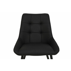 Стілець обідній зі спинкою Мілано М-75 для кухні, їдальні, кафе зі штучної шкіри Чорний/чорний 890х510х605 мм Київ