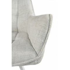 Стілець обідній з підлокітниками та спинкою Осло М-235, для кухні, їдальні, фактурна тканина Папірус/капучино, 850х600х610 мм Київ