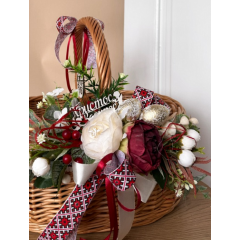 Пасхальная корзина “украинская вишиванка”, 35 см Коростень