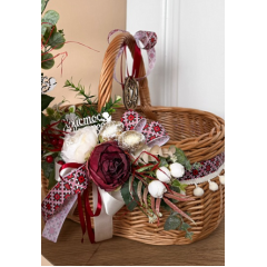Пасхальная корзина “украинская вишиванка”, 35 см Коростень