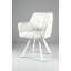 Стілець обідній з підлокітниками та спинкою Осло М-235, для кухні, їдальні, фактурна тканина Ніжно-білий/білий, 850х600х610 мм Київ