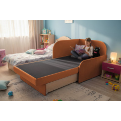 Крісло-ліжко дитяче Tobi Sho Діксі м'яке розкладне правостороннє велюр Fiore Terra, 950х750х700 мм Київ