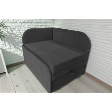 Крісло-ліжко дитяче Tobi Sho Діксі м'яке розкладне лівостороннє велюр Fiore Grafit, 950х750х700 мм