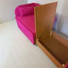 Крісло-ліжко дитяче Tobi Sho Діксі м'яке розкладне лівостороннє велюр Fiore Fuchsia, 950х750х700 мм Київ