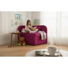 Крісло-ліжко дитяче Tobi Sho Діксі м'яке розкладне лівостороннє велюр Fiore Fuchsia, 950х750х700 мм Київ