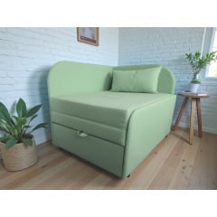 Крісло-ліжко дитяче Tobi Sho Діксі м'яке розкладне правостороннє велюр Fiore Mint, 950х750х700 мм Київ