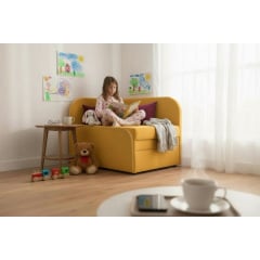 Крісло-ліжко дитяче Tobi Sho Діксі м'яке розкладне лівостороннє велюр Fiore Sunny, 950х750х700 мм Київ
