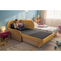 Крісло-ліжко дитяче Tobi Sho Діксі м'яке розкладне лівостороннє велюр Fiore Sunny, 950х750х700 мм Київ