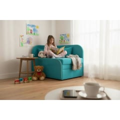 Крісло-ліжко дитяче Tobi Sho Діксі м'яке розкладне лівостороннє велюр Fiore Atlantic, 950х750х700 мм Київ