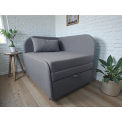 Крісло-ліжко дитяче Tobi Sho Діксі м'яке розкладне лівостороннє велюр Fiore Steel, 950х750х700 мм Київ