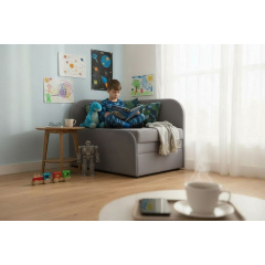 Крісло-ліжко дитяче Tobi Sho Діксі м'яке розкладне лівостороннє велюр Fiore Steel, 950х750х700 мм Київ