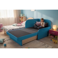 Крісло-ліжко дитяче Tobi Sho Діксі м'яке розкладне правостороннє велюр Fiore Atlantic, 950х750х700 мм Київ