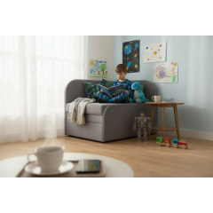 Крісло-ліжко дитяче Tobi Sho Діксі м'яке розкладне правостороннє велюр Fiore Steel, 950х750х700 мм Київ