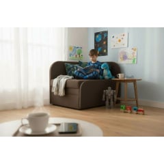 Крісло-ліжко дитяче Tobi Sho Діксі м'яке розкладне правостороннє велюр Fiore Chocolate, 950х750х700 мм Київ