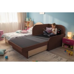 Крісло-ліжко дитяче Tobi Sho Діксі м'яке розкладне правостороннє велюр Fiore Chocolate, 950х750х700 мм Київ