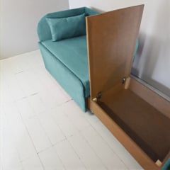 Крісло-ліжко дитяче Tobi Sho Діксі м'яке розкладне лівостороннє велюр Fiore Mint, 950х750х700 мм Київ