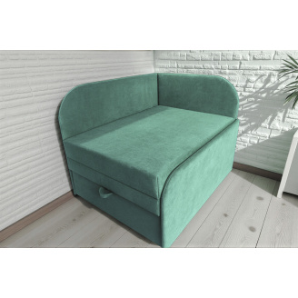 Крісло-ліжко дитяче Tobi Sho Діксі м'яке розкладне правостороннє велюр Fiore Mint, 950х750х700 мм